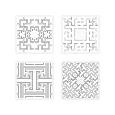 Square patterns Collection of China style N3