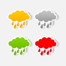 realistic design element cloud rain N19
