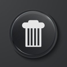 Vector modern black glass circle icon N5