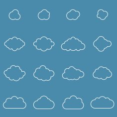 Flat design cloudscapes collection N2
