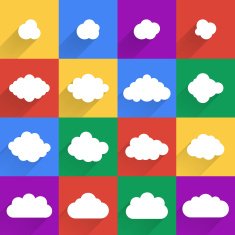 Flat design cloudscapes collection N4