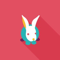 Pet rabbit flat icon with long shadow eps10 N20