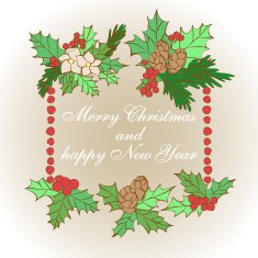 Christmas frame in retro style on of kraft