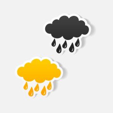 realistic design element cloud rain N31