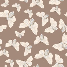 Silk moth almond seamless vector pattern N2