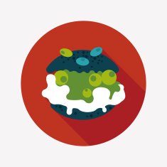 Cream puffs flat icon with long shadow eps10 N6