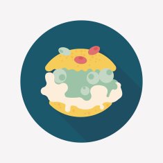 Cream puffs flat icon with long shadow eps10 N8
