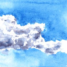 watercolor drawing clouds N5