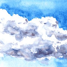 watercolor drawing clouds N6