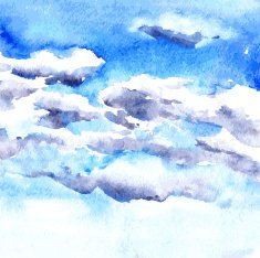 watercolor drawing clouds N10