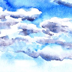 watercolor drawing clouds N11