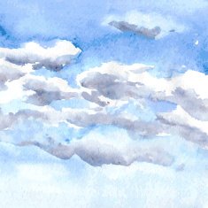 watercolor drawing clouds N14