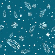seamless doodle with snowflakes and branches N2