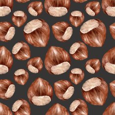 Seamless pattern with hazelnuts N8