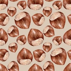 Seamless pattern with hazelnuts N9