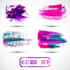 Vector set of different grunge brush strokes N15