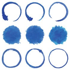 Circular Blue Brush Stroke N3