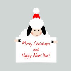 Christmas sheep greeting card N5