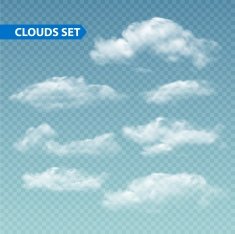 Set of transparent different clouds Vector N3