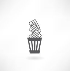 bin with documents icon