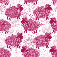 Sheep pattern vector background N8