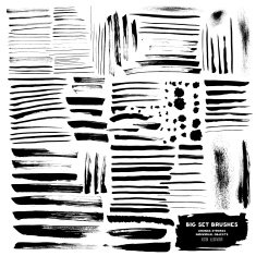 Vector Big Set of brushes ink