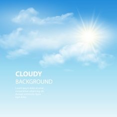 Blue sky background with tiny clouds Vector illustration N2