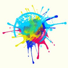 Colorful watercolor rainbow splash