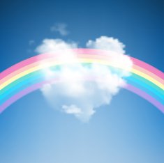 Heart Shape Cloud with Rainbow N2