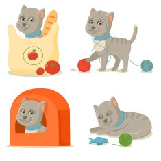 Cat life Cute gray cat adventures