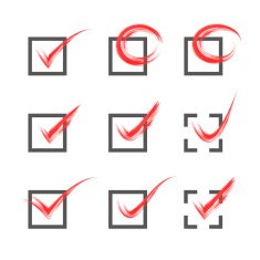 Grey and red vector grungy check marks free image download