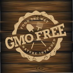 GMO free stamp on wood
