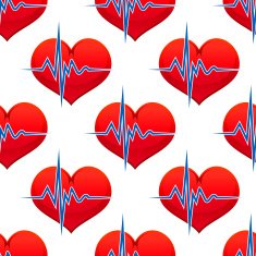 Red heart with a beat pulse