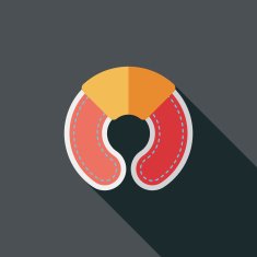 pillow flat icon with long shadow N12
