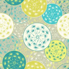 Seamless pattern with decorative dandelion N2