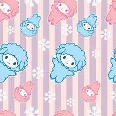 Kawaii little cute sheeps symbol of the New Year 2015 N2