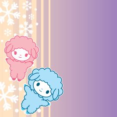 Kawaii little cute sheeps symbol of the New Year 2015 N3