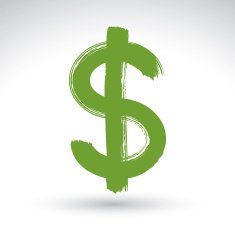 Hand-painted yellow dollar icon isolated on white background N3