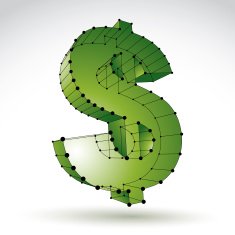 3d mesh stylish web green dollar sign isolated on white