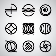 Abstract symbols vector set