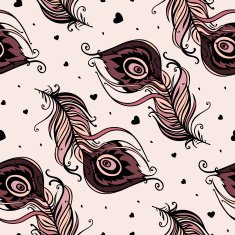 Beautiful peacock Feathers Seamless background N20
