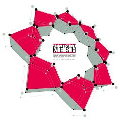 Abstract mesh vector illustration template for technology theme