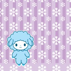 Xmas card with Kawaii little cute sheep symbol of the N2