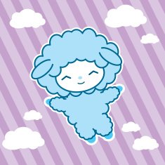 Kawaii little cute sheep symbol of the New Year 2015 N2