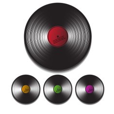 music discs set vector illustration