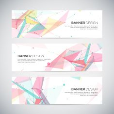 Vector banners set with polygonal abstract shapes N2