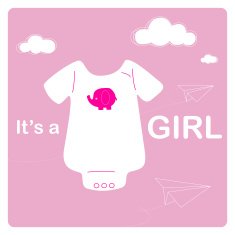 baby bodysuit and origami paper airplanes on pink sky