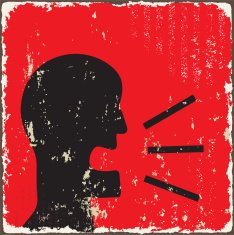 Silhouettes of screaming man N2