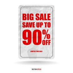 Word sale with crumpled paper background N6