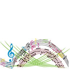 Music notes background stylish musical theme composition N6